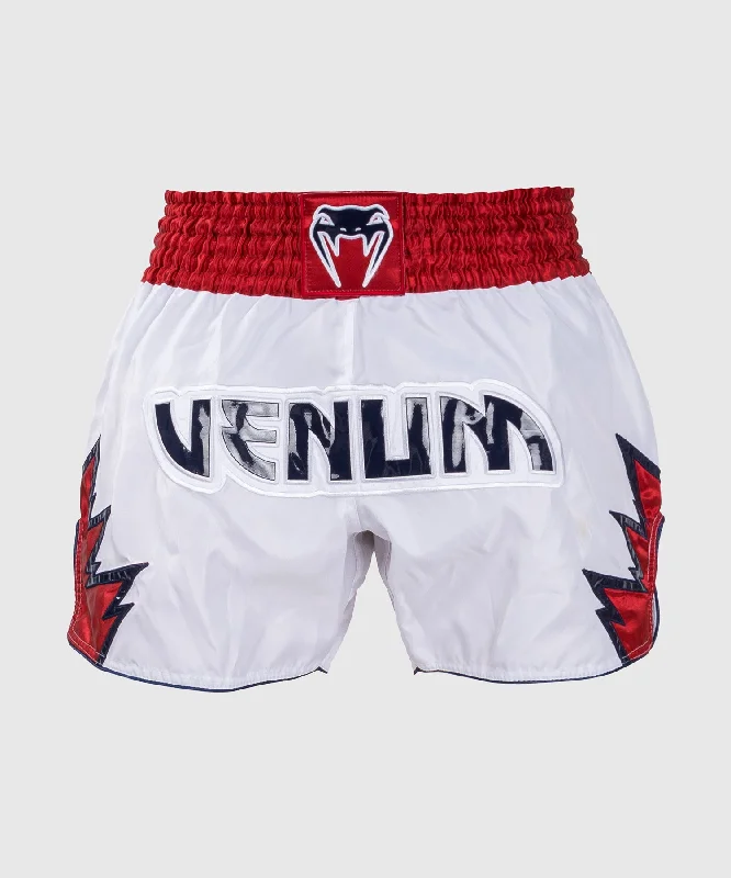 Venum Inferno Muay Thai Shorts - White/Red Sporty Men's Tennis