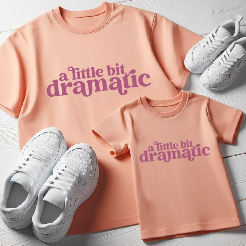 Little Bit Dramatic Matching T-Shirts- Fraiche Peach Tailored