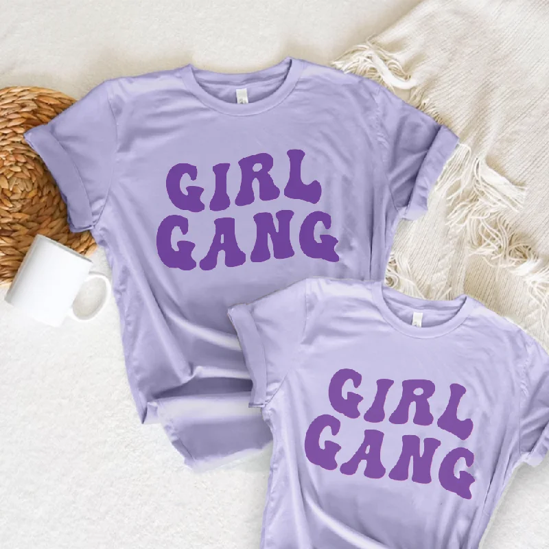 Girl Gang Retro Spring Matching T-Shirts Casual Men's Loose