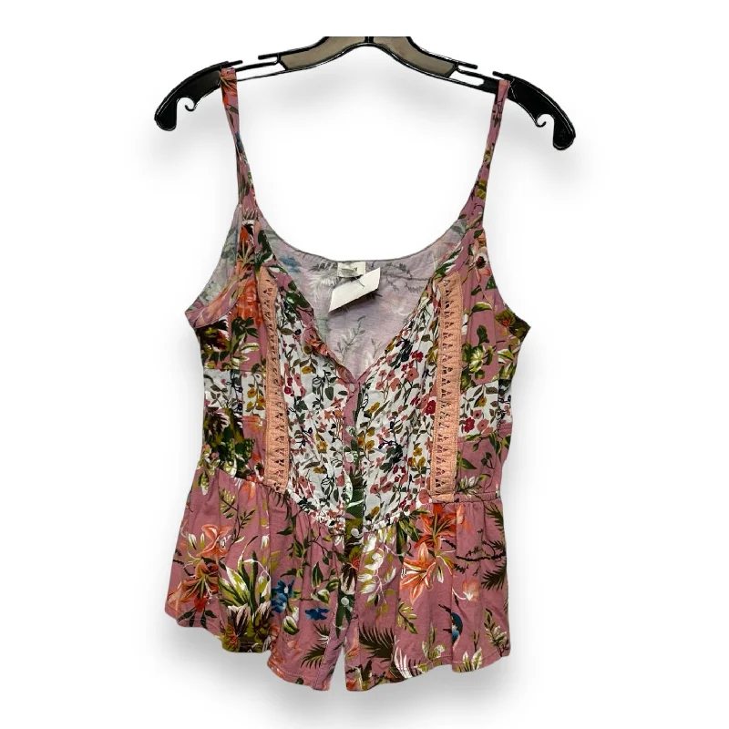 Top Sleeveless By Tiny In Flowered, Size: M Beach