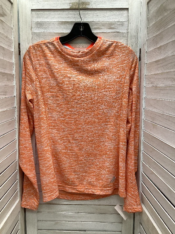 Athletic Top Long Sleeve Crewneck By Adidas In Orange, Size: M Polished Men's Satin