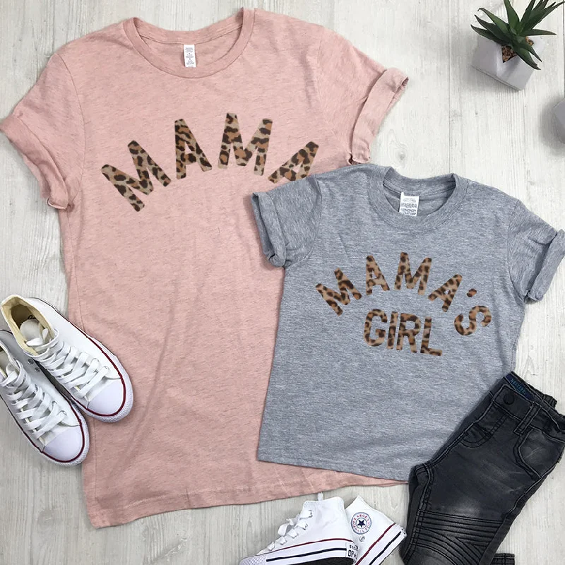 Mama & Mama's Girl Leopard T-Shirts (MRK X) Sleek Men's Metallic