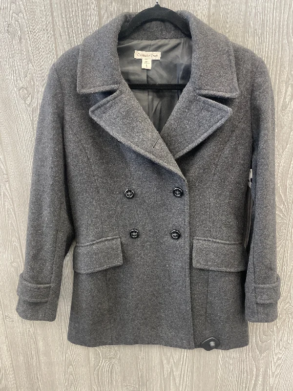 Coat Peacoat By Coldwater Creek In Grey, Size: S Monochromatic Office Style