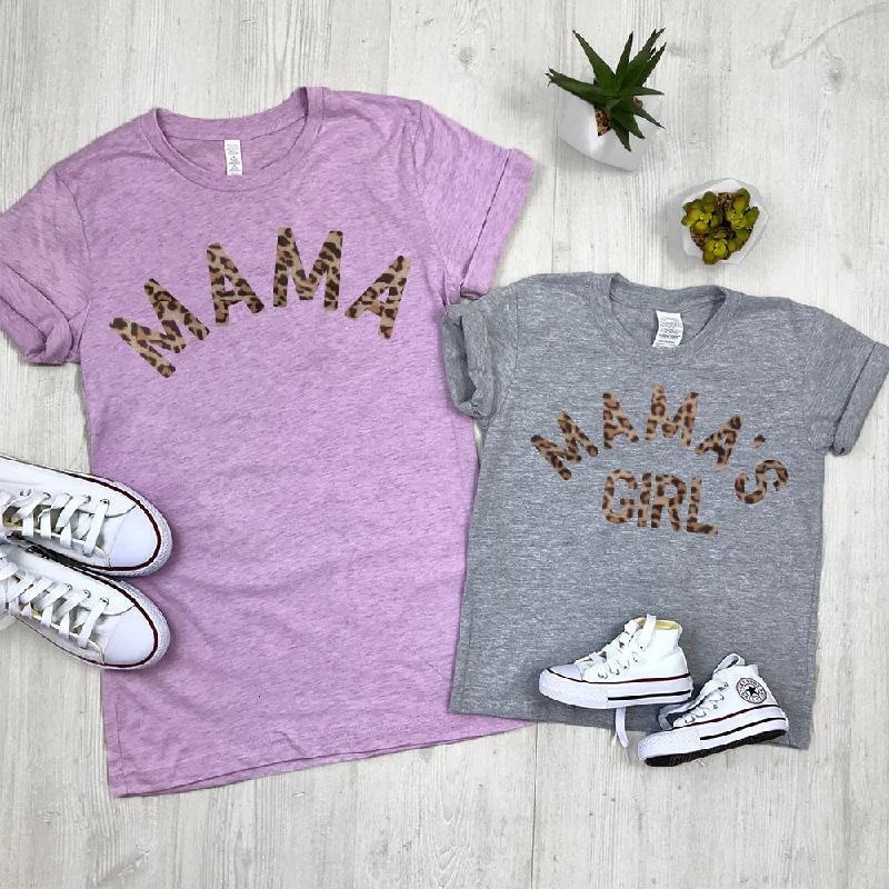 Mama & Mama's Girl Leopard T-Shirts (MRK X) Artistic Men's Hand