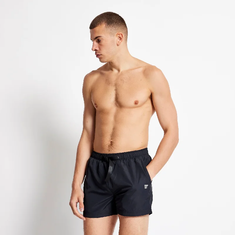 Belted Swim Shorts - Black Dapper Men's Bow