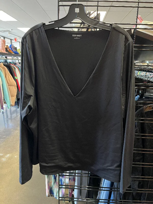 Top Long Sleeve Basic By Old Navy In Black, Size: 3x Trendy Men's Oversized