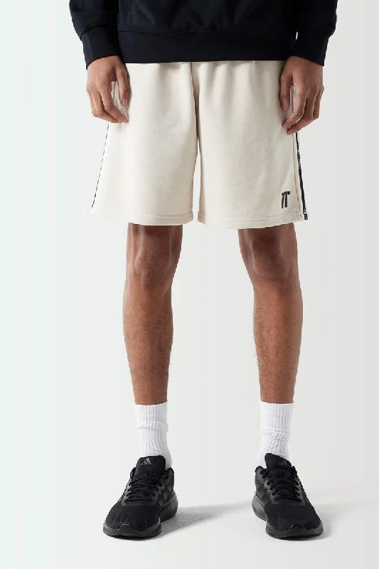 Colour Block Taped Sweat Shorts - Coconut / Stone Cclassic Men's Tweed