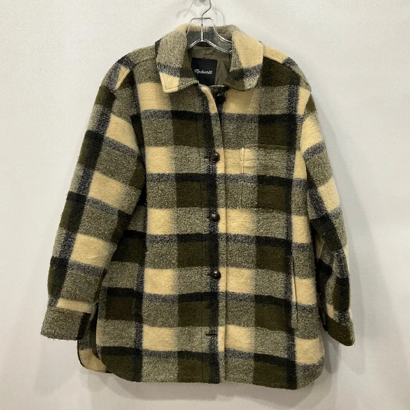 Coat Peacoat By Madewell In Plaid Pattern, Size: S Bold Men's Animal