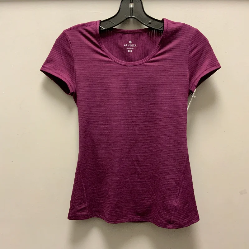 Athletic Top Short Sleeve By Athleta In Purple, Size: Xxs Laid