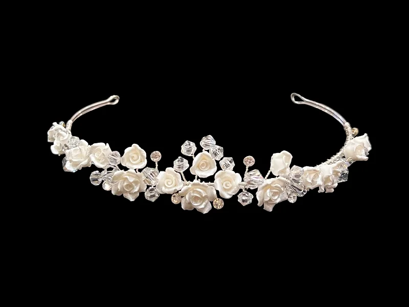 Porcelain Flower Headpiece Sleek Men's Contemporary 