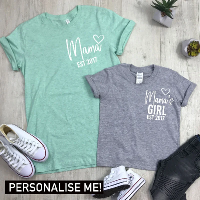 Personalised Mama & Girl Established Mum & Kid Matching Tees (MRK X) Business