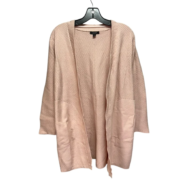 Sweater Cardigan By Alfani In Peach, Size: L Sleek Men's Metallic