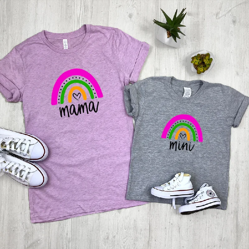 Mama & Mini Rainbow Matching Tees (MRK X) Traditional Men's Wool