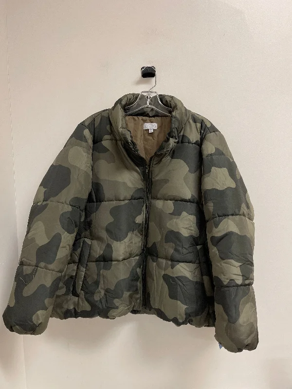 Coat Puffer & Quilted By Mudpie In Camouflage Print, Size: Xl Streetwear Style