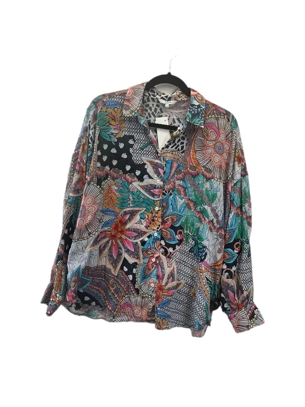 Top Long Sleeve Designer By Desigual In Multi-colored, Size: L Monochromatic Office Style