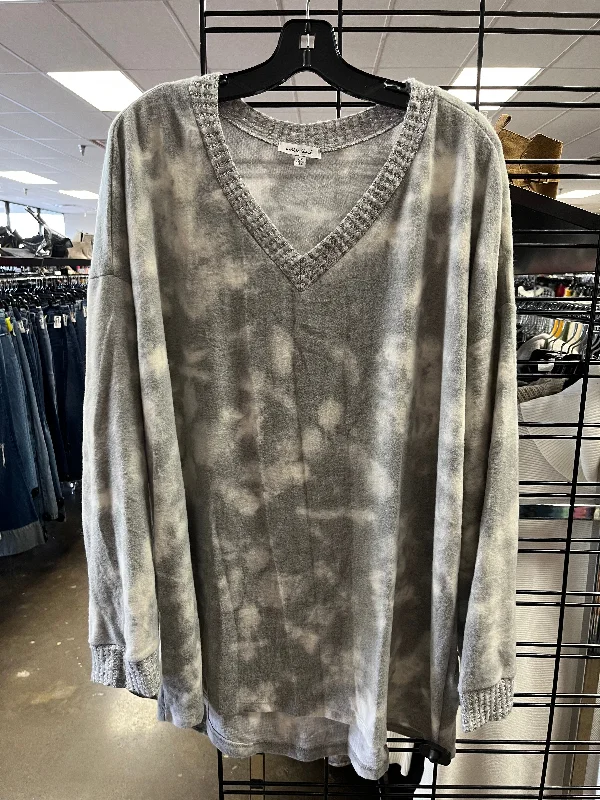 Top Long Sleeve By White Birch In Grey, Size: 2x Sharp Men's Italian