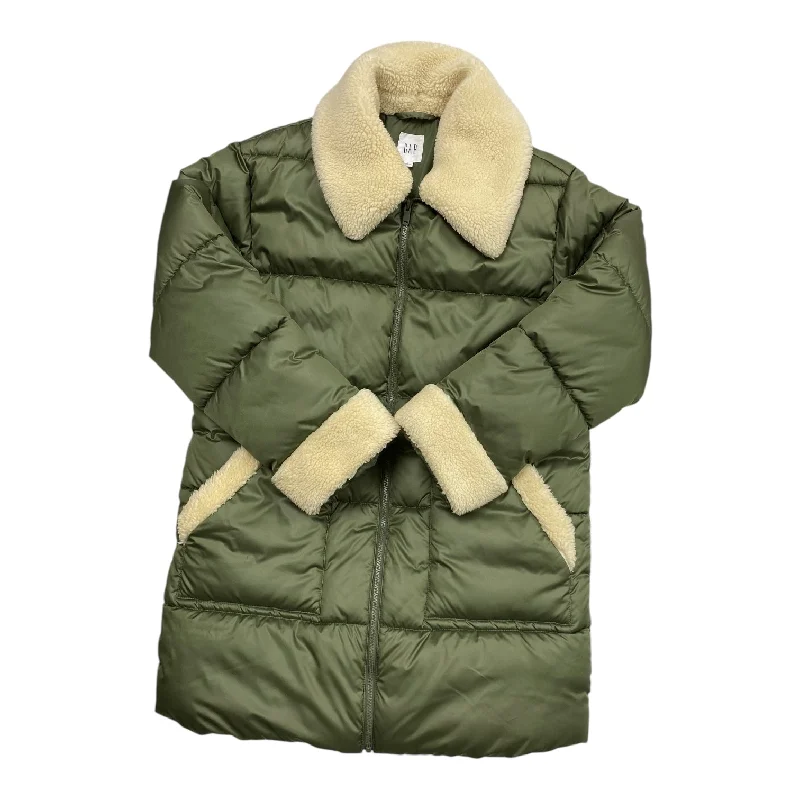 Coat Puffer & Quilted By Gap In Green & Tan, Size: L Casual Men's Short