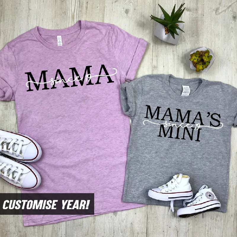 Personalised Mama & Mini Dual Script Matching T-Shirts (MRK X) Organic