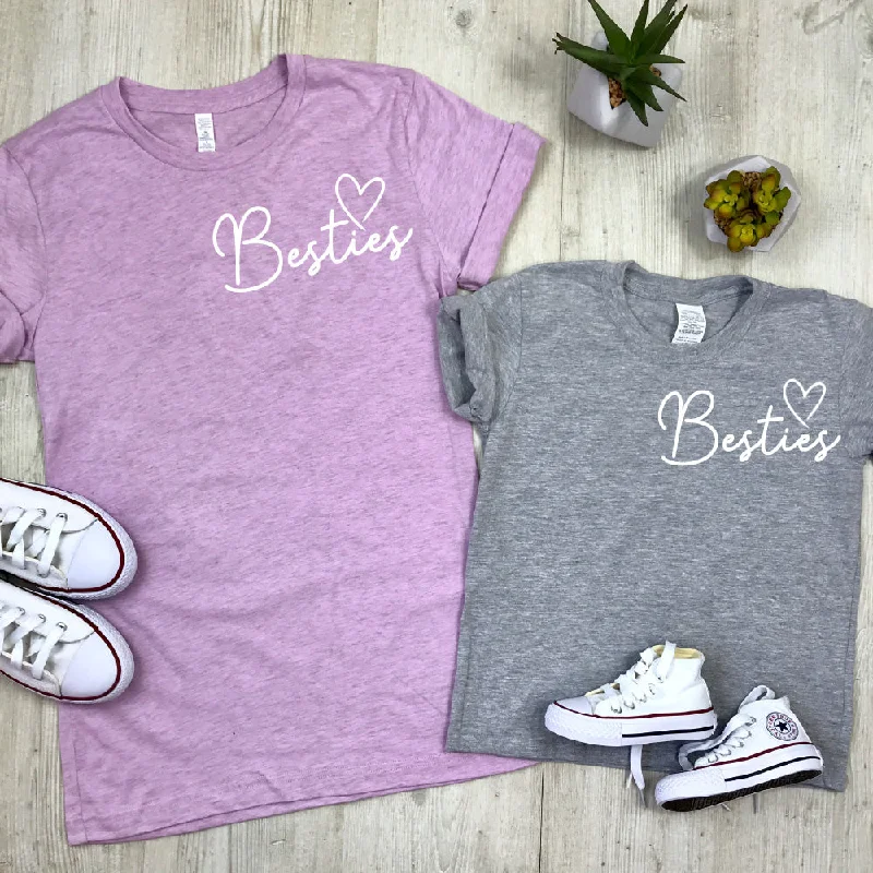 Besties Mini Logo Mum & Kid Matching Tees (MRK X) Laid