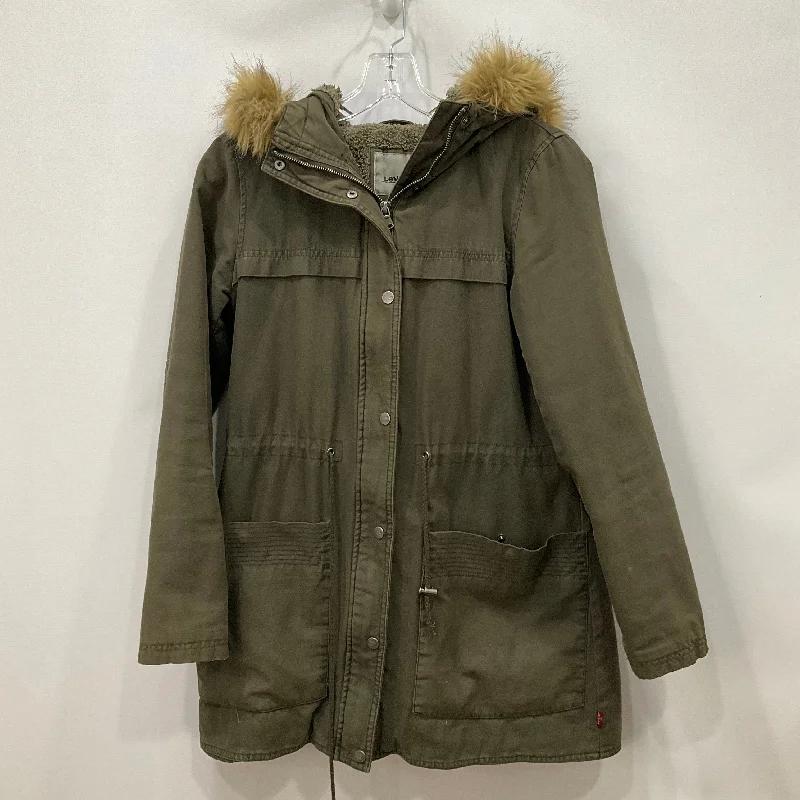 Coat Parka By Levis In Green, Size: S Athletic Men's High