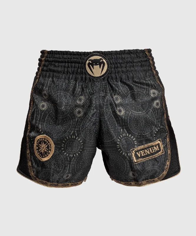 Venum Santa Muerte Dark Side - Muay Thai Shorts - Black/Brown Bold Men's Animal