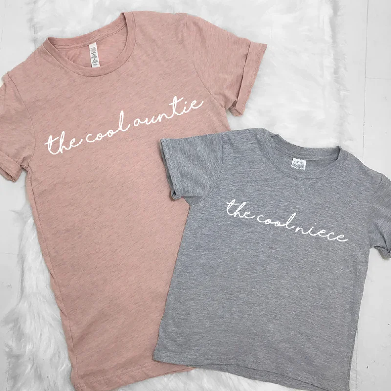 The Cool Auntie/The Cool Niece Matching Tees (MRK X) Elegant Men's Cashmere