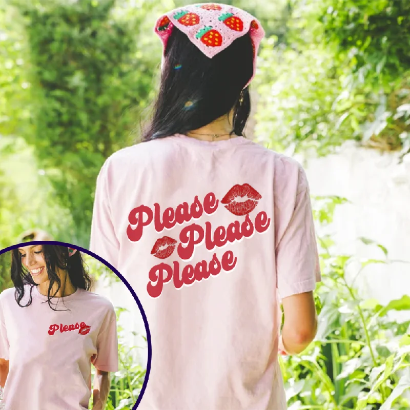 Please Please Please Front & Back Women's Logo T-shirt Traditional Men's Country