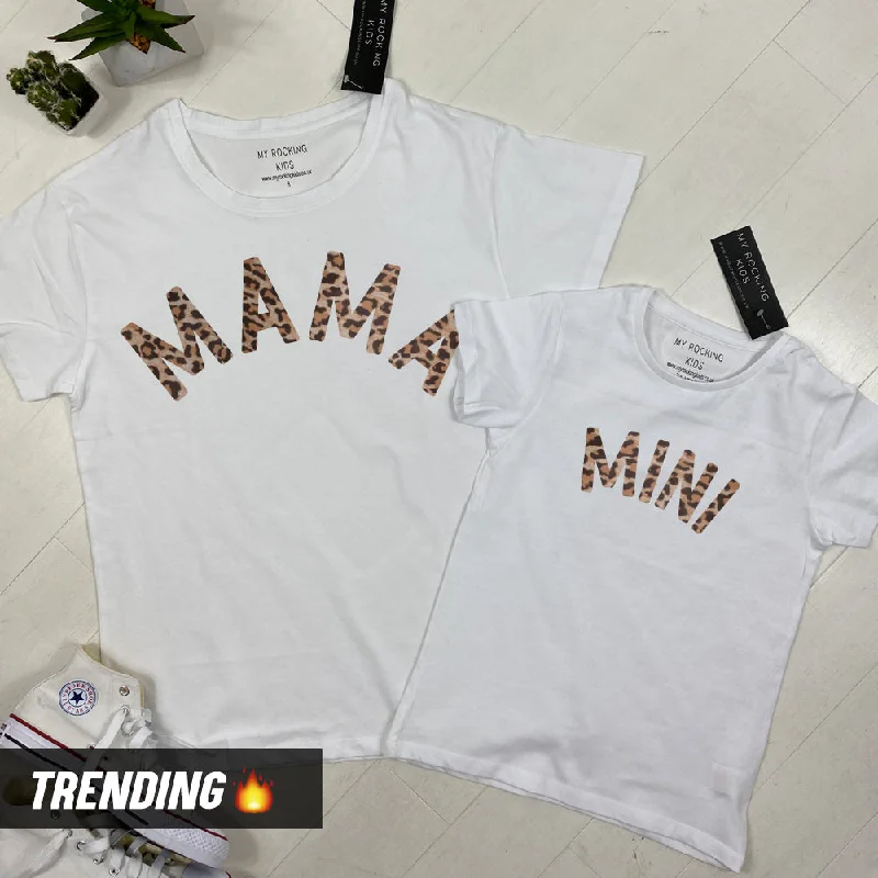 Mama & Mini Mum & Kid Matching T-Shirts White (MRK X) Elegant Men's Formal 