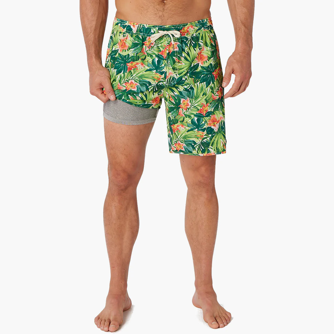 ANCHOR SWIM SUIT - PINK HIBISCUS Casual Men's Loose