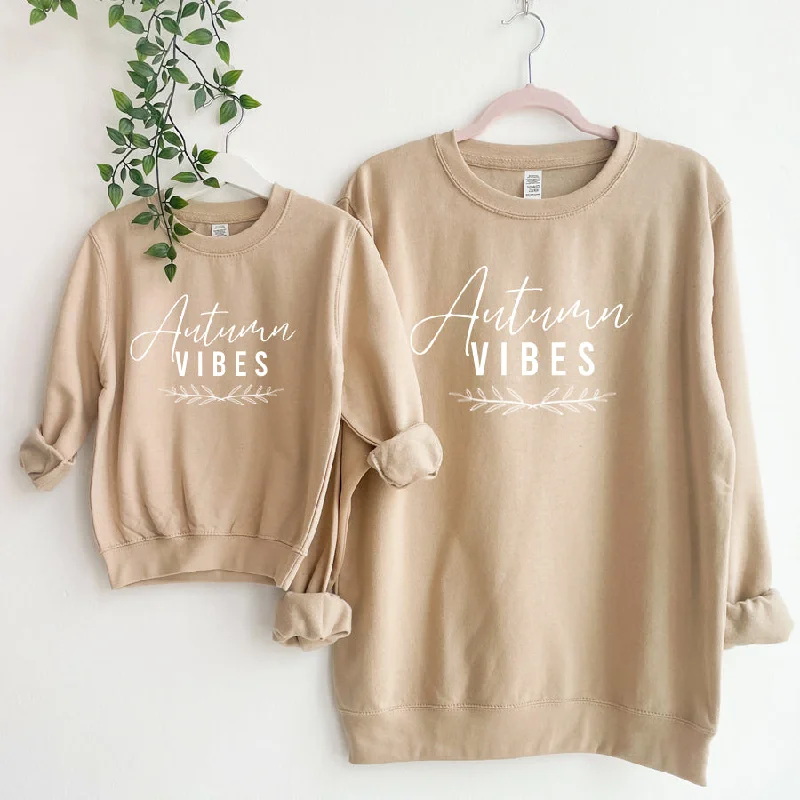 Autumn Vibes Mum Matching Desert Sand Sweatshirts Trendy Men's Oversized