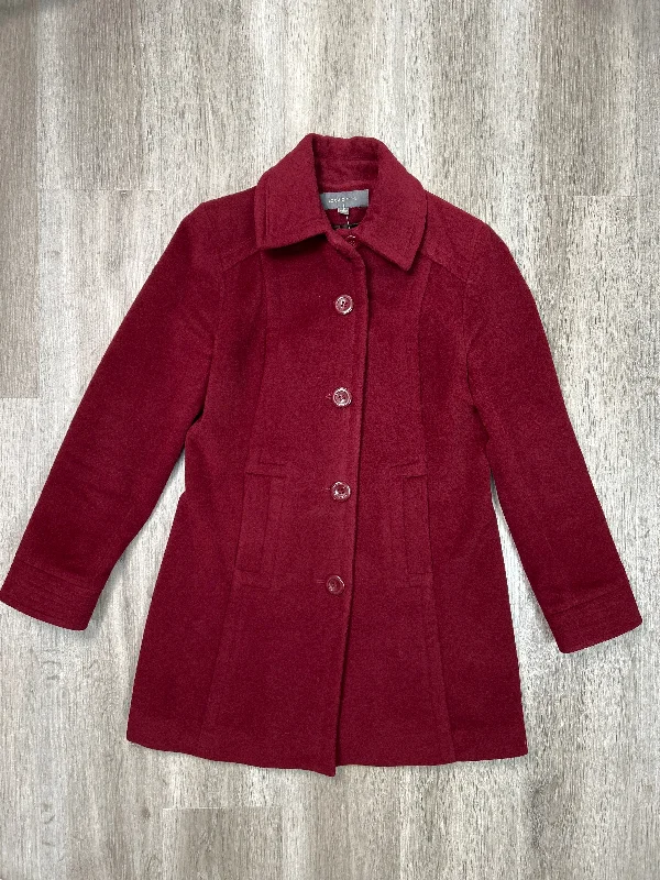 Coat Peacoat By Liz Claiborne In Red, Size: S Tailored