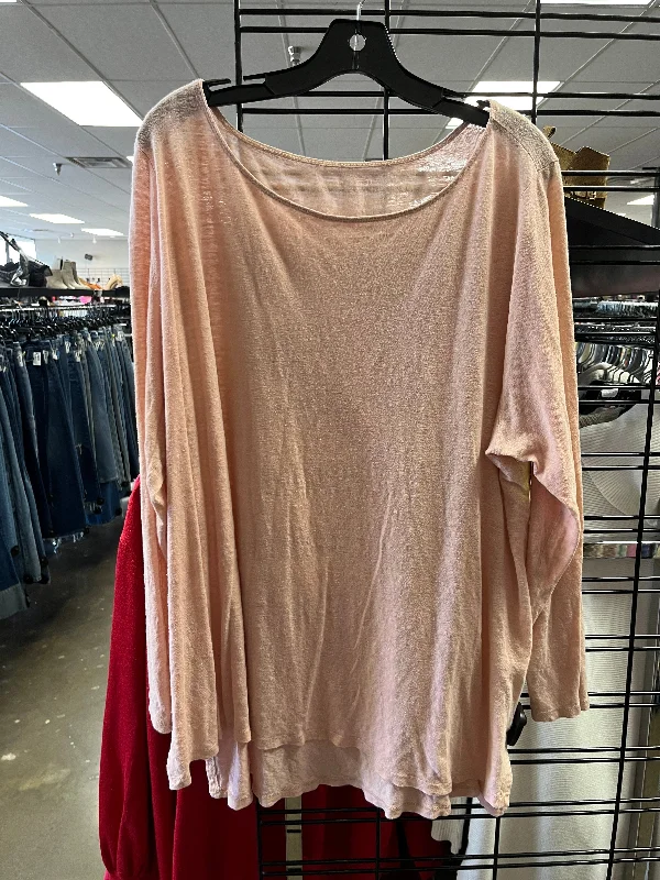 Top Long Sleeve Basic By Eileen Fisher In Pink, Size: 3x Streetwear Style