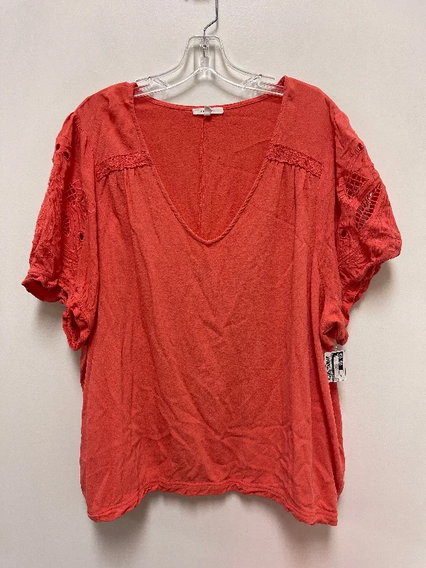 Top Short Sleeve By Maurices In Orange, Size: 3x Modern Men's 