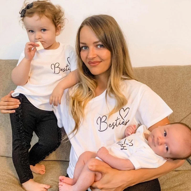 Besties Mini Logo Mum & Kid Matching Tees/Vests (MRK X) British Gentleman Style