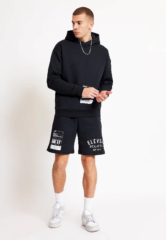 Varsity Graphic Sweat Shorts - Black Business