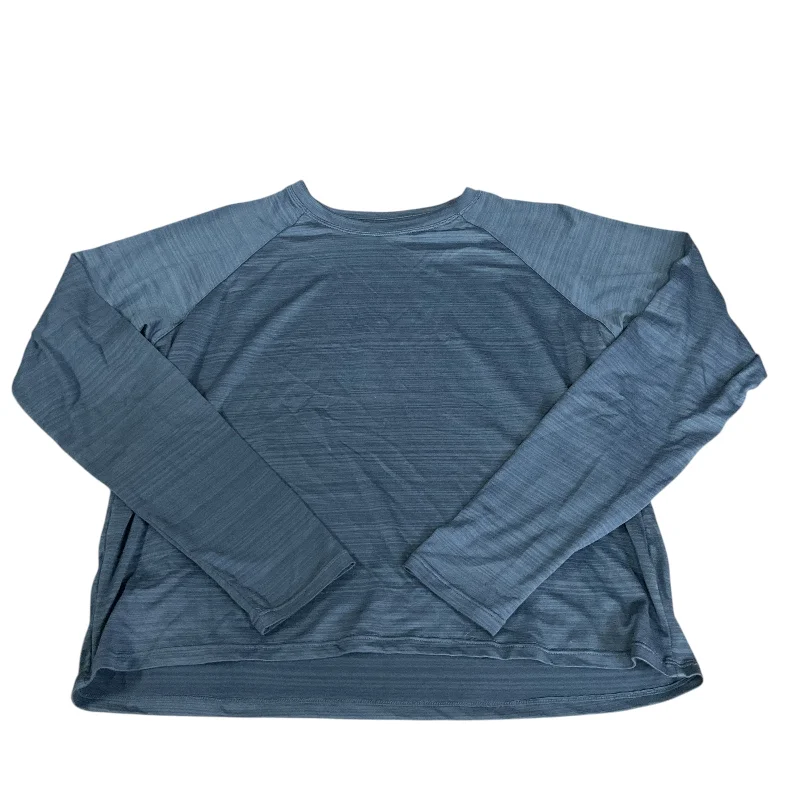 Athletic Top Long Sleeve Crewneck By Kyodan In Blue, Size: S Casual Men's Loose