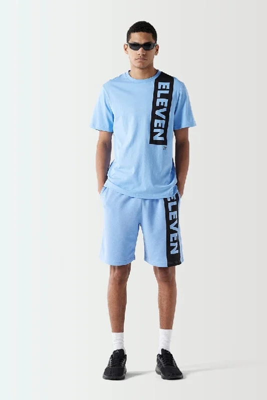 Block Graphic Sweat Shorts - Vista Blue Traditional Men's Wool