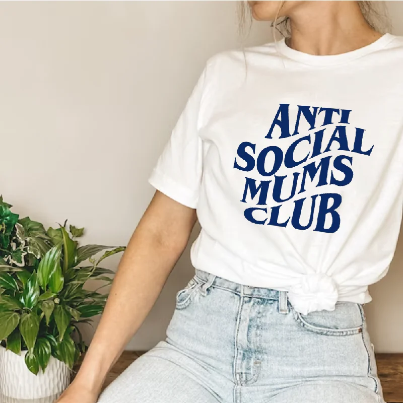 Anti Social Mums Club T-Shirt Practical Men's Quick