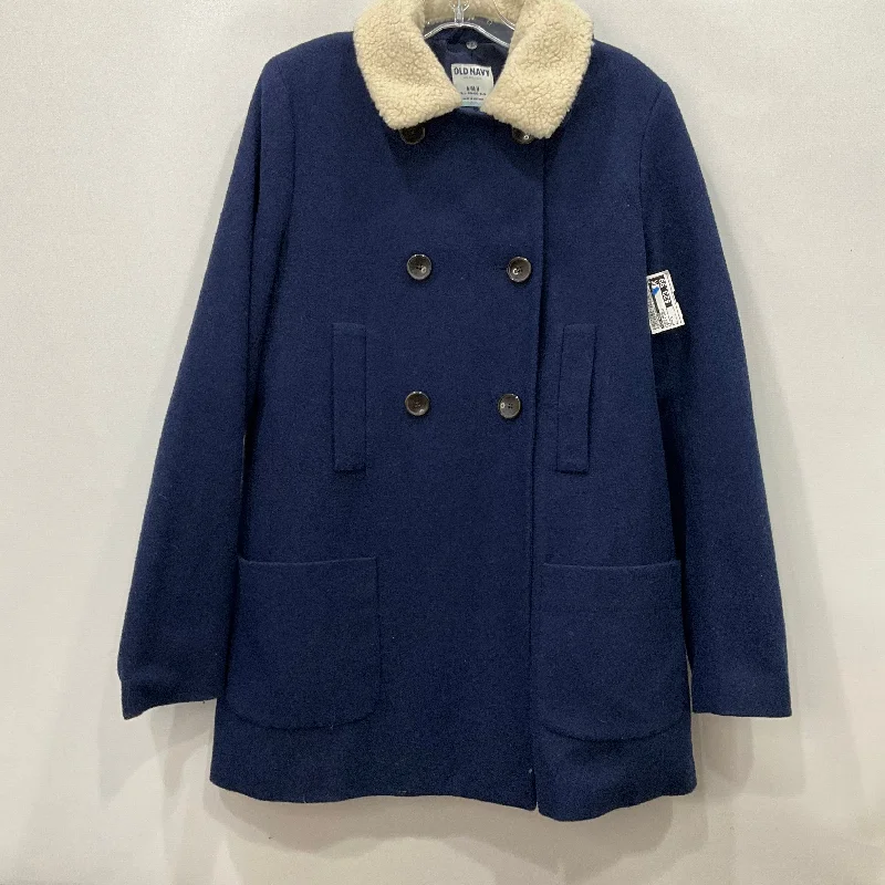 Coat Wool By Old Navy In Blue & Cream, Size: M Lumberjack