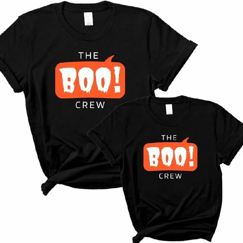 The Boo Crew Mum & Kid Matching Halloween T-Shirts- Black Confident Men's Power