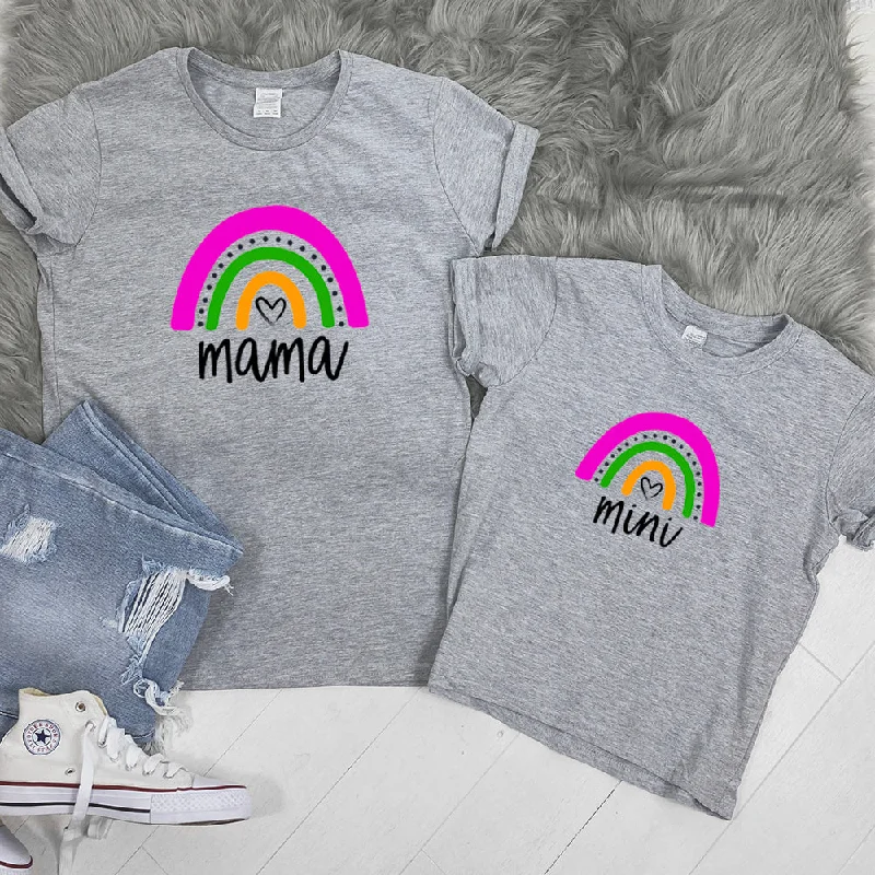 Mama & Mini Rainbow Matching Tees (MRK X) Stylish Men's Neon