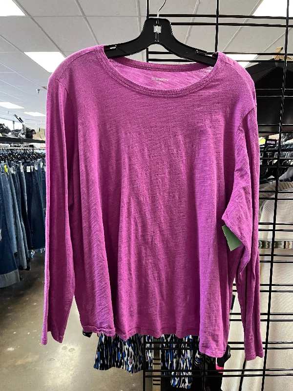 Top Long Sleeve Basic By Old Navy In Purple, Size: 2x Luxurious Men's High