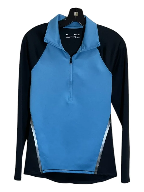 Athletic Top Long Sleeve Collar By Under Armour In Black & Blue, Size: S Unique Men's Patch