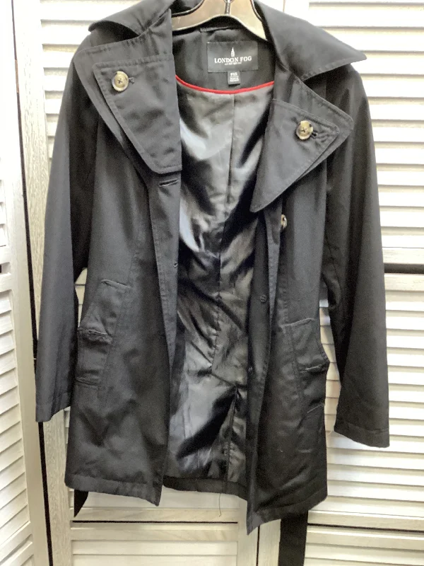 Coat Peacoat By London Fog In Black, Size: Petite   Xs Edgy Men's Punk