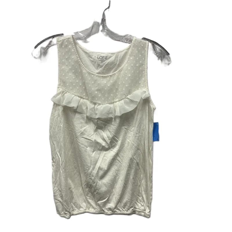 Top Sleeveless By Loft In White, Size: S Sleek Men's Metallic