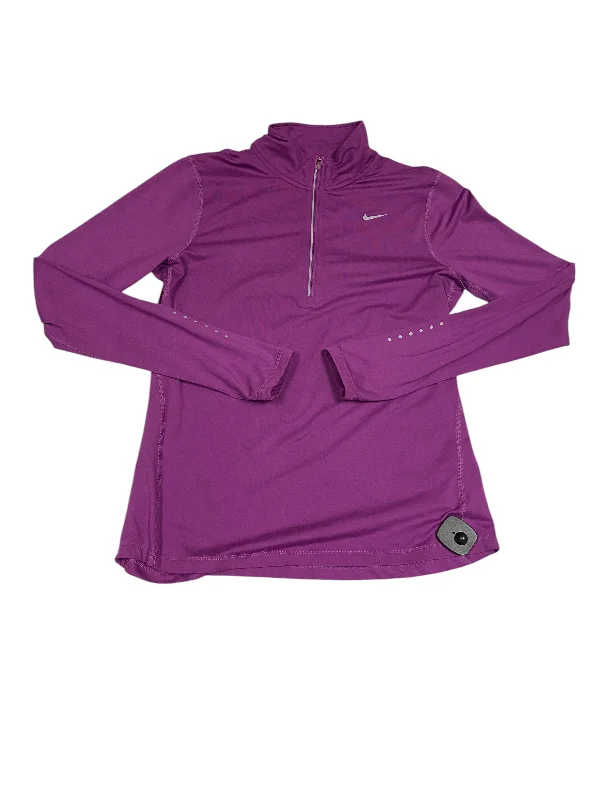 Athletic Top Ls Collar By Nike In Purple, Size:M Laid