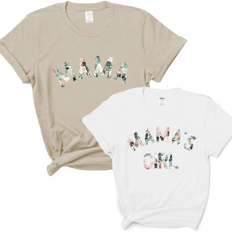 Mama & Mama's Girl Floral Matching Sand/White T-Shirts Luxurious Men's High