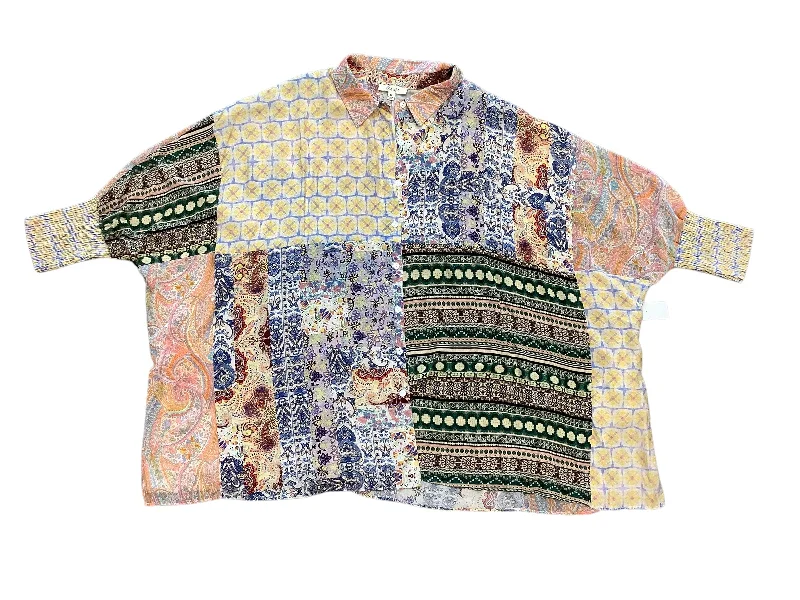 Tunic 3/4 Sleeve By Oli & Hali In Multi-colored, Size: Xl Trendy Men's Oversized