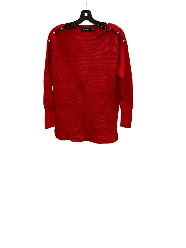 Top Long Sleeve Designer By Lauren By Ralph Lauren In Red, Size: Xs Refined Men's European