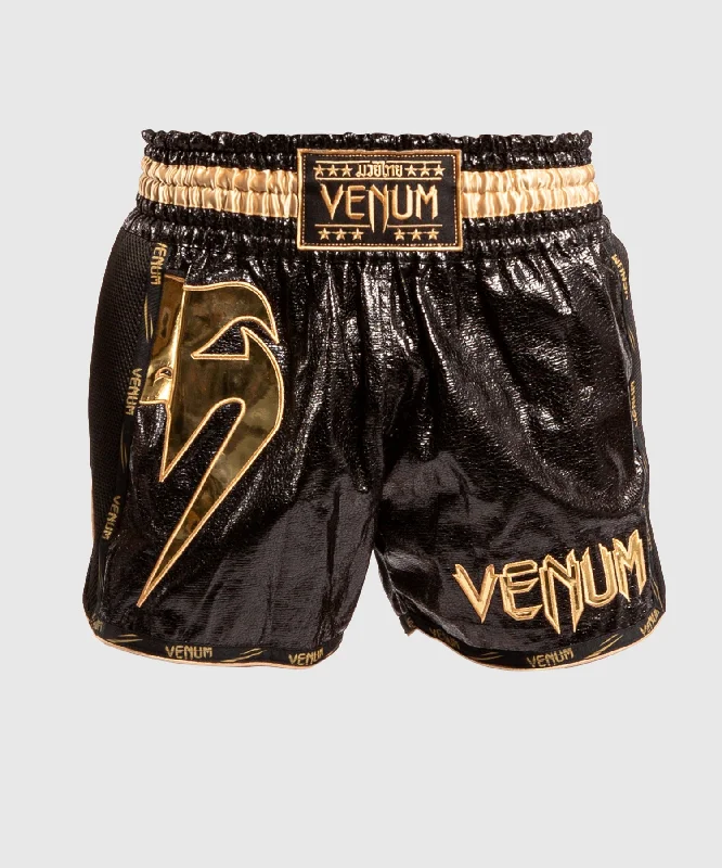 Venum Giant Foil Muay Thai Shorts - Black/Gold Youthful Men's Pop